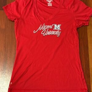 Miami University Red V-Neck Top